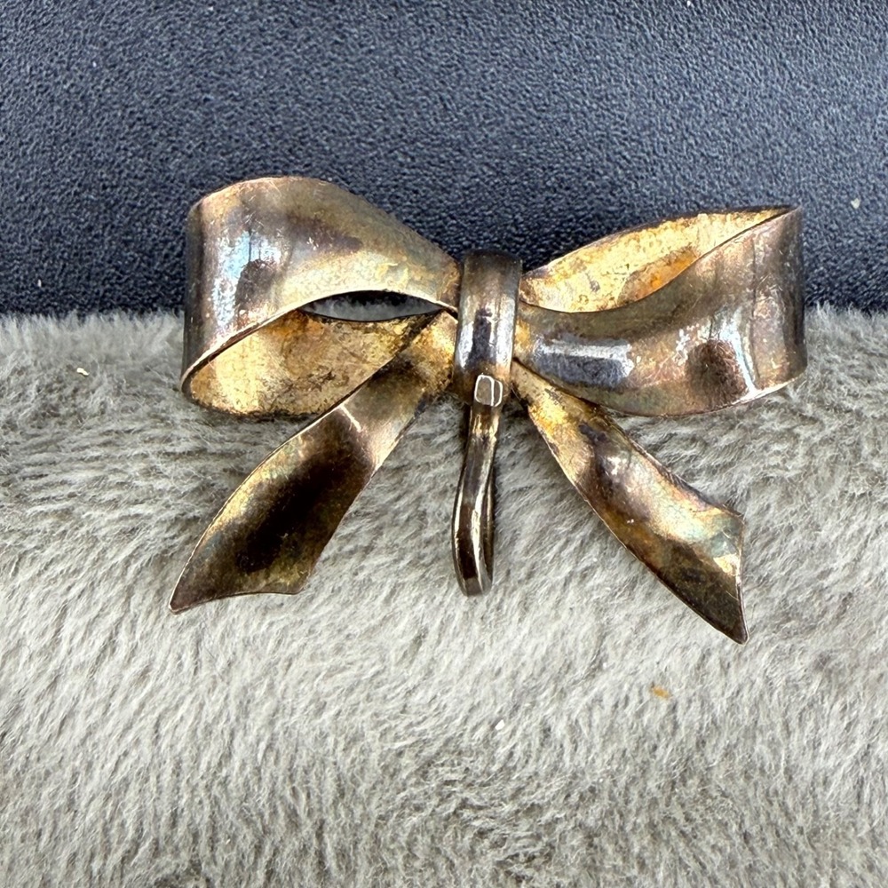 Vintage Bow Brooch Vermeil Gold Filled Sterling Carl Art